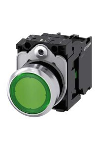 Siemens 3SU1152-0AB40-1BA0 Işıklı Metal Yeşil Ledli Buton