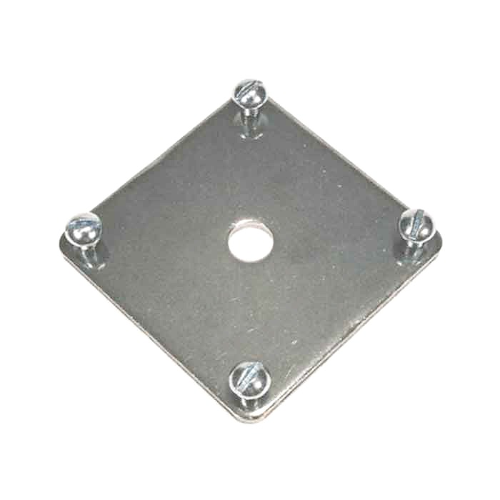 3-3/8" sq. Anchor Plate, 304 Stainless Steel , 4 Holes, 3/16" Thick