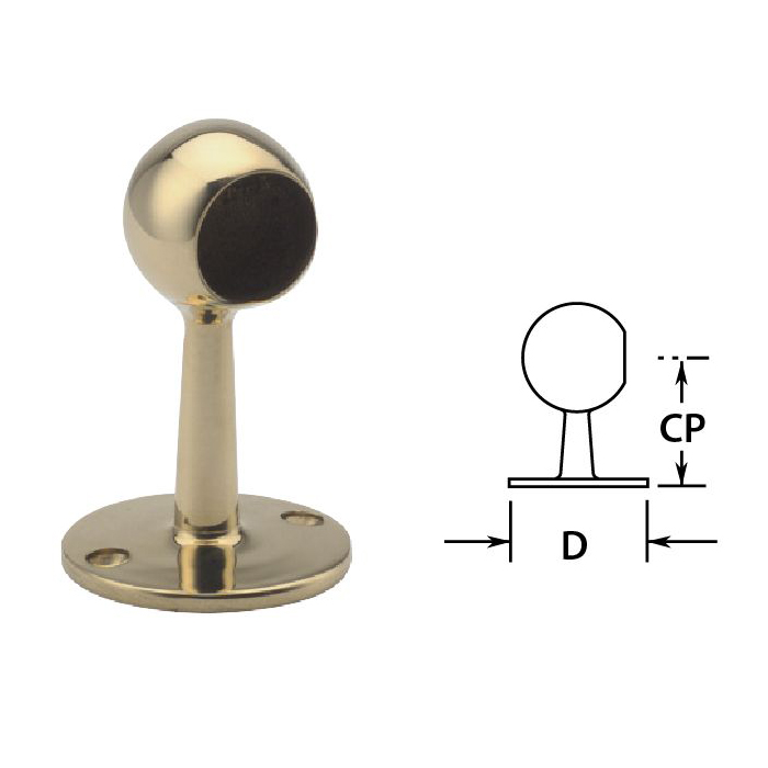 1-1/2" Brass Ball End Post