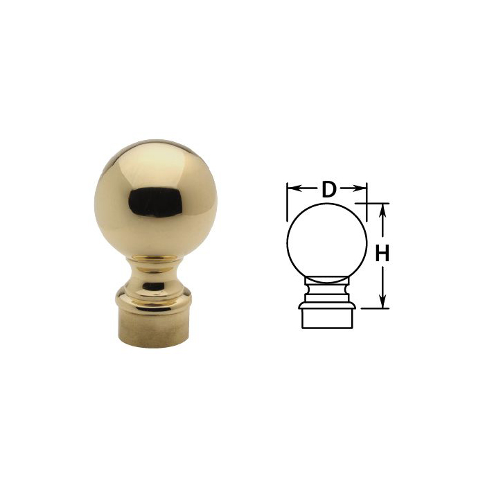 1-1/2" Brass Ball Finial