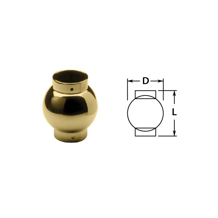 1-1/2" Brass Ball Parallel Outlet