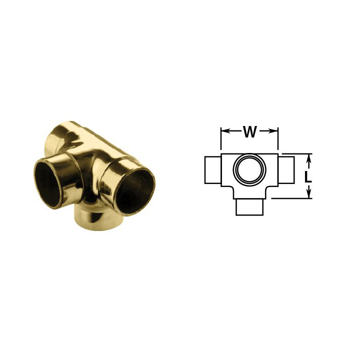 2" Brass Flush Side Outlet Tee