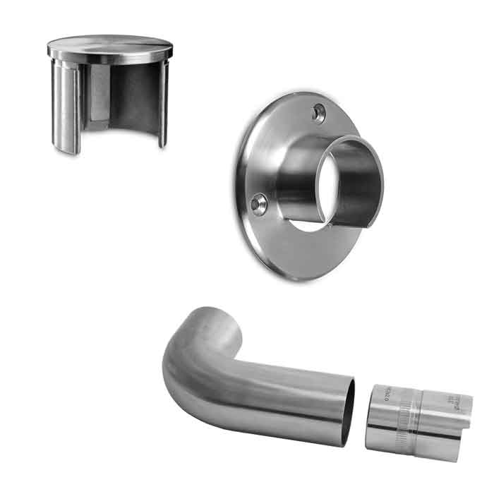 Handrail End Caps, Wall Returns & Wall Flanges for 1.66" dia. tubing