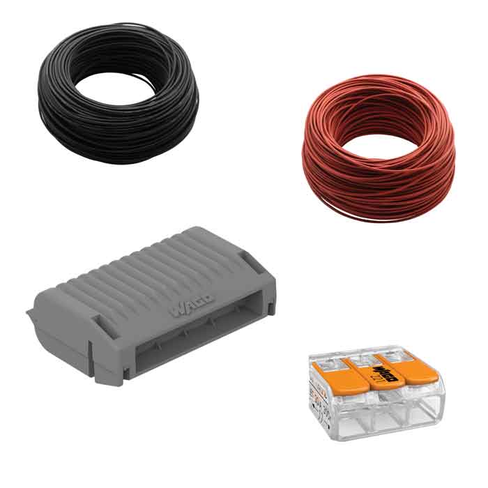 Black and Red Cable, Gelbox and Cable Splitter