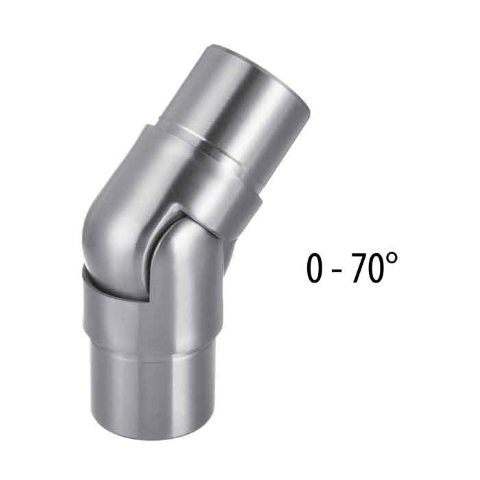 Pivotable 0-70 degree Connector for 1.9" dia. Tubing, 316 Stainless Steel, Sold 2/Box