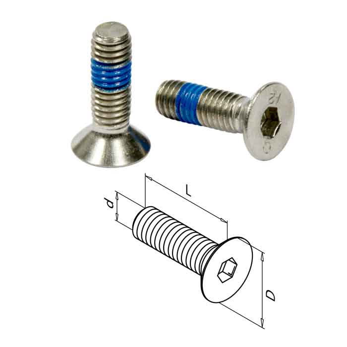Hexagon Socket Countersunk Screw (QS-116), 1/4"-20 x 1", Sold Each, 316 Stainless Steel