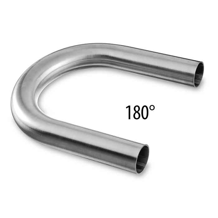 180 degree Tubular U-Bend with 4-1/2" Radius, for 1-1/2" dia. Tube, 316 Satin Stainless Steel, Sold 1/Box