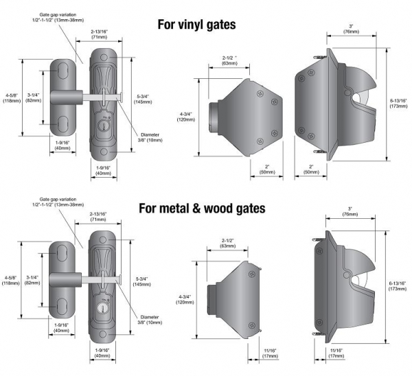 SANKINS Automatic Keyed Gate Lock Latch, Dual-Sided Operation, Keyed