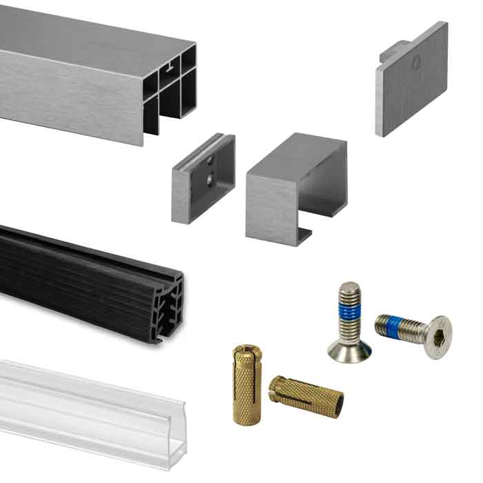 Rectangular Cap Railing and Fittings