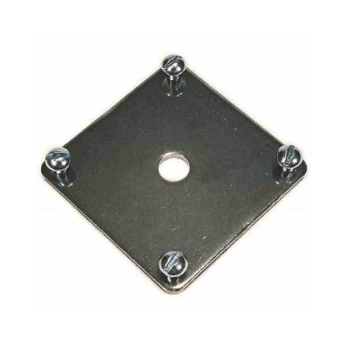 3-3/8" sq. Anchor Plate, Steel , 4 Holes, 3/16" Thick