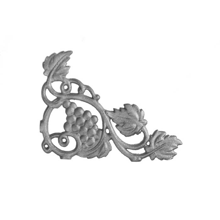 4-1/2" Tall Cast Iron Corner Bracket, Vineyard Style, Double Faced