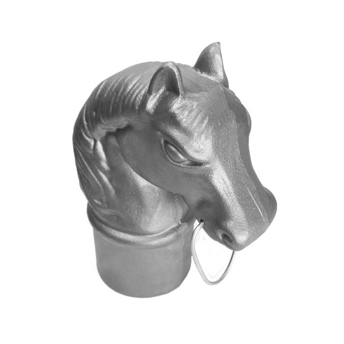 Horse Head Post Top, Cast Iron, 12" Tall, 4" dia. ID Base