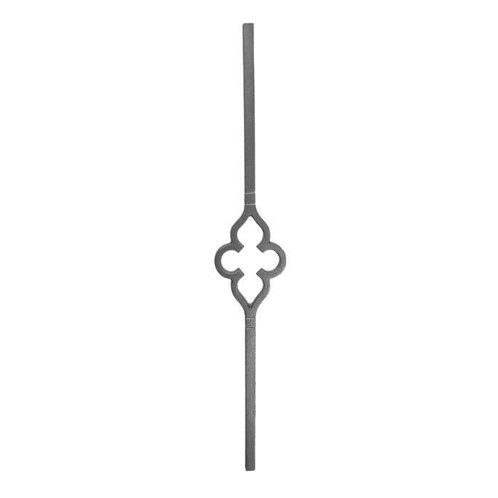 5/8" sq. Cast Iron Baluster w/Open Rosette Center Design, 36" Tall