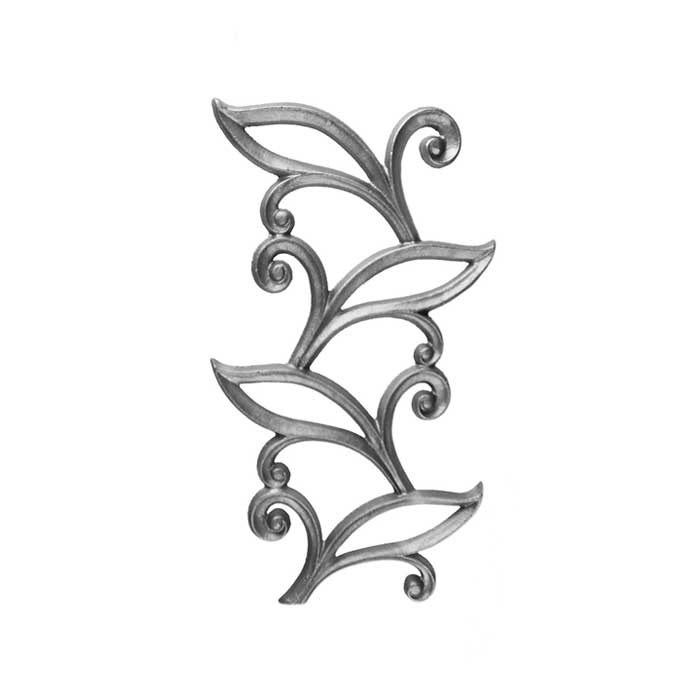 14-1/4" Tall Cast Iron Panel, Banana Leaf Style, Double Faced