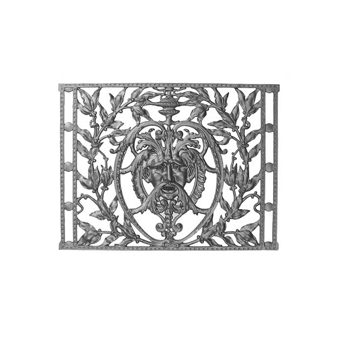 19-1/4" Tall Cast Iron King Neptune Panel, Single Faced