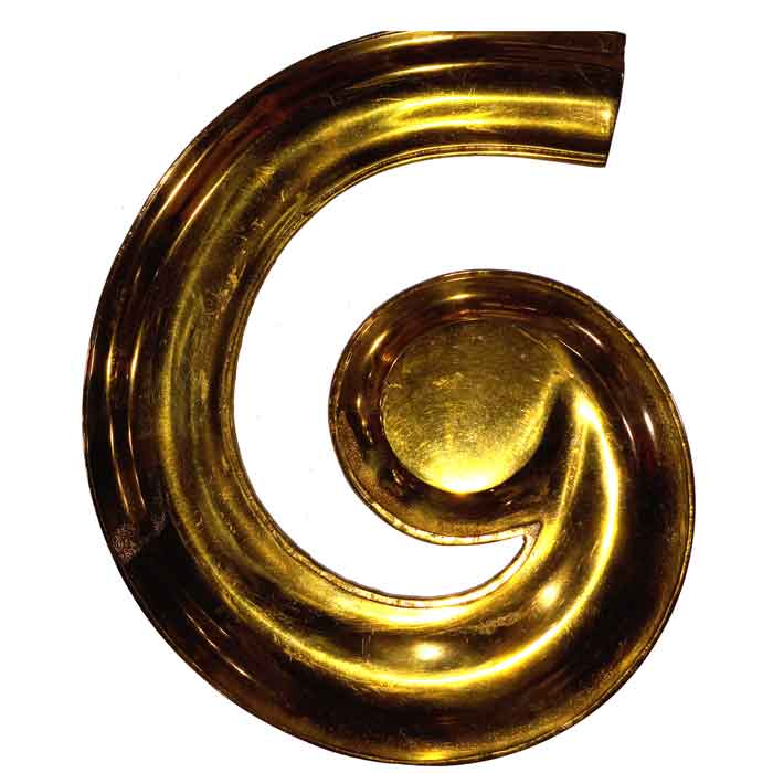 2-1/4" Brass Lateral Scroll Right