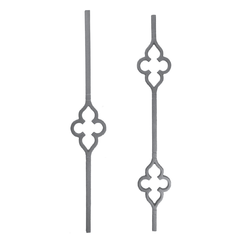 5/8" sq. Single Faced Cast Iron Balusters w/Open Rosette Design