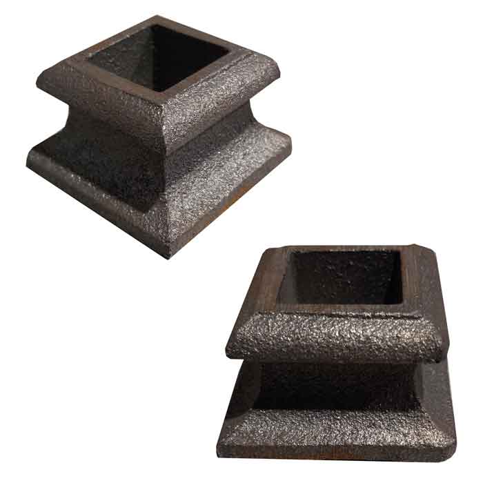 Base Shoe for 3/4" sq., Cast Iron, 1" tall