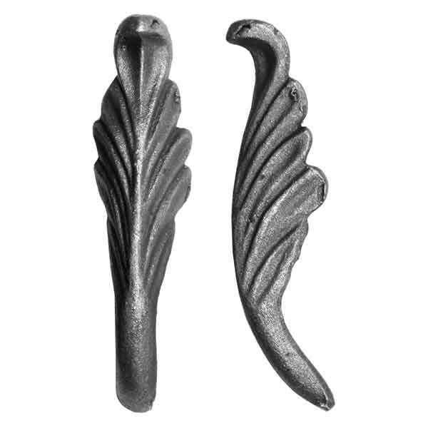 5" Tall Cast Steel Acanthus Leaf, 1/4" Thick