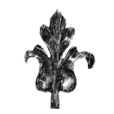 5-11/16" Tall Cast Steel Leaf, 5/8" Thick