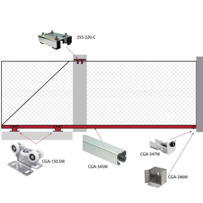 Model CGA-KIT150, Mini Carriage, Opening & Weight Range: 8 ft. up to 440 lbs. / 13 ft. up to 220 lbs.