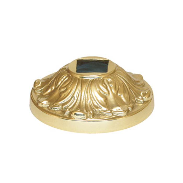 Base Shoe for 5/8" sq., Patinated Brass, 2-5/8" dia. base