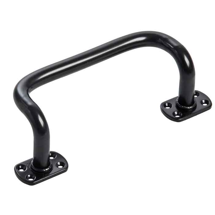 Curved Pull Handle, Black, 5/8" dia., 10-7/16" Long