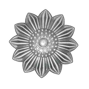 4" dia. Steel Flower Rosette, 5/64" Thick, Single Faced