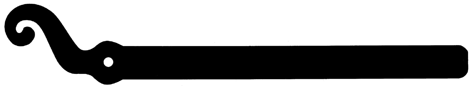 Steel Latch for Larger Gates, 1-1/2" x 3/8" x 17-1/4", 9mm hole