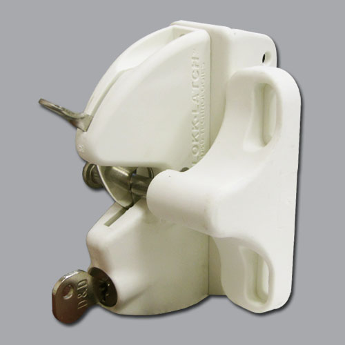 Lokk-Latch Key-Lockable General Purpose Latch w/o External Access Kit, White