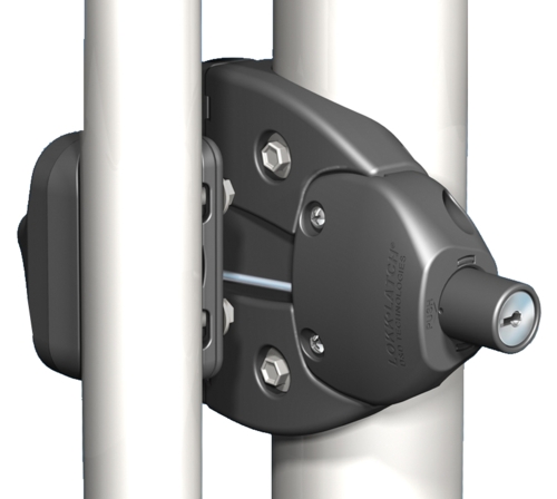 DISCONTINUED- Lokk-Latch General Purpose Latch for Round Post w/External Access Kit, Black