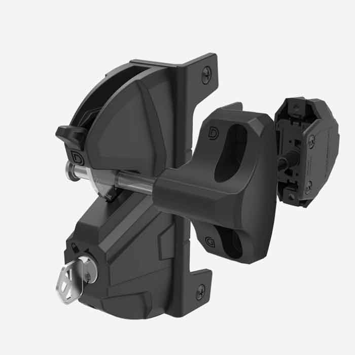 Lokk-Latch Deluxe Security Latch, Keyed Alike, Series 3, w/External Access Kit, Black