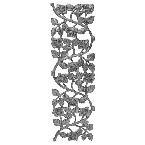 27" Tall Cast Iron Panel, Rose Style, Double Faced