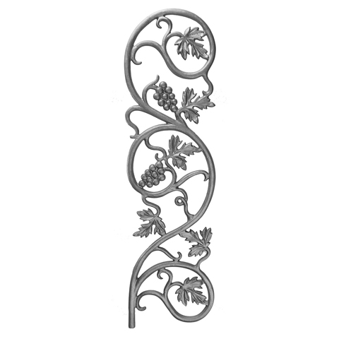28" Tall Cast Iron Panel, Vineyard Style, Double Faced