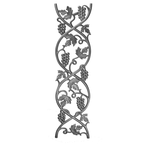 29" Tall, 7-1/2" Wide Cast Iron Panel, Vineyard Style, Double Faced