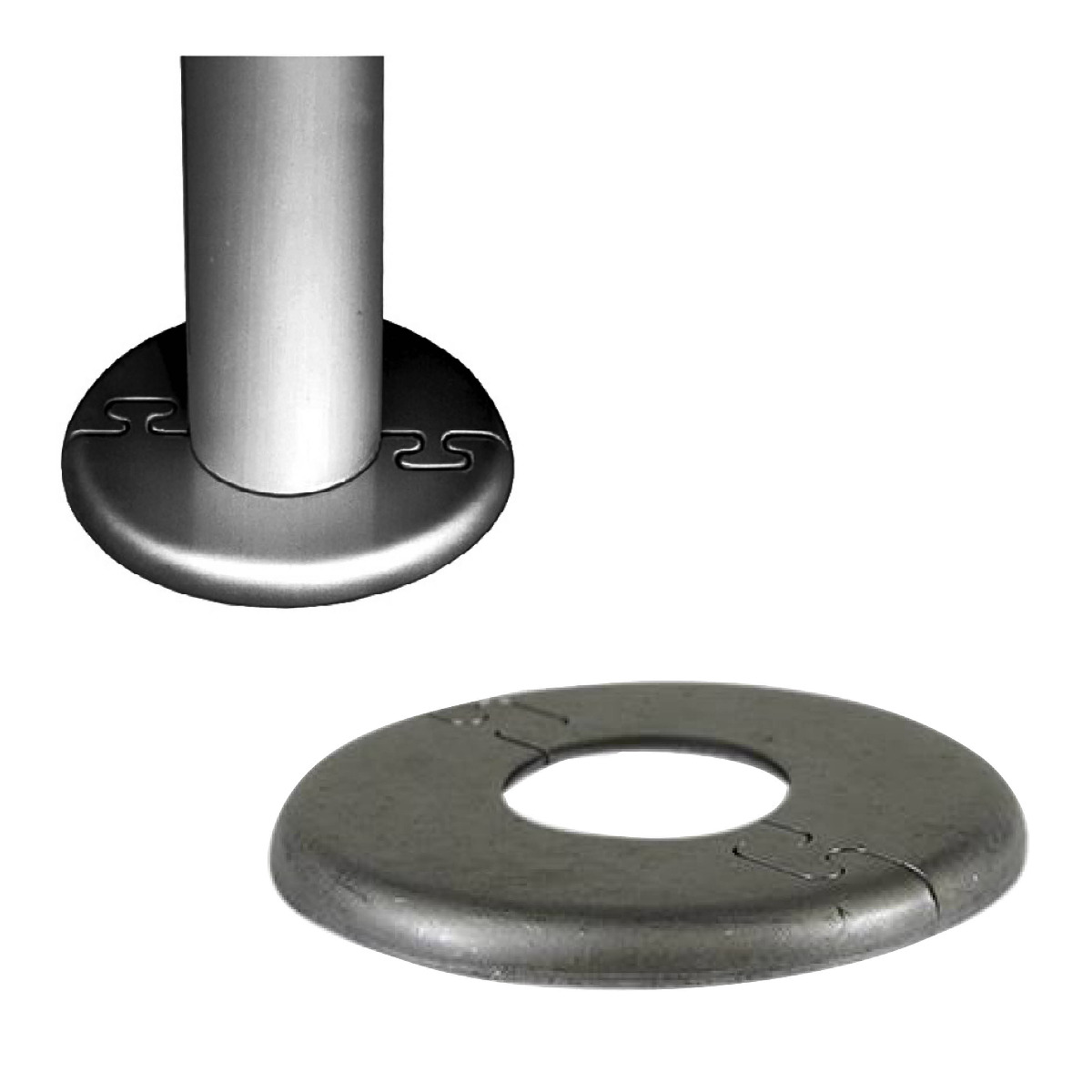 Steel Puzzle-Lock Split Flanges for 1-1/4" and 1-1/2" Schedule 40 Pipe