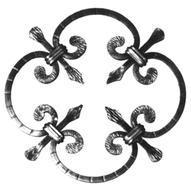 5/16" sq. Forged Steel Hammered Quatrefoil Panel