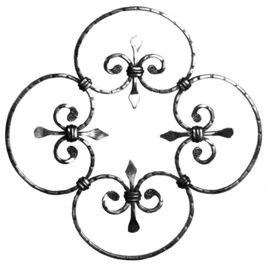 3/8 x 3/16" Forged Steel Hammered Quatrefoil Panel