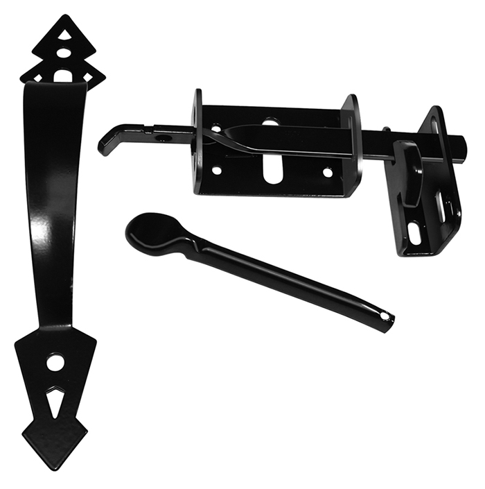 Steel Thumb Latch, for Wood Gates, Black