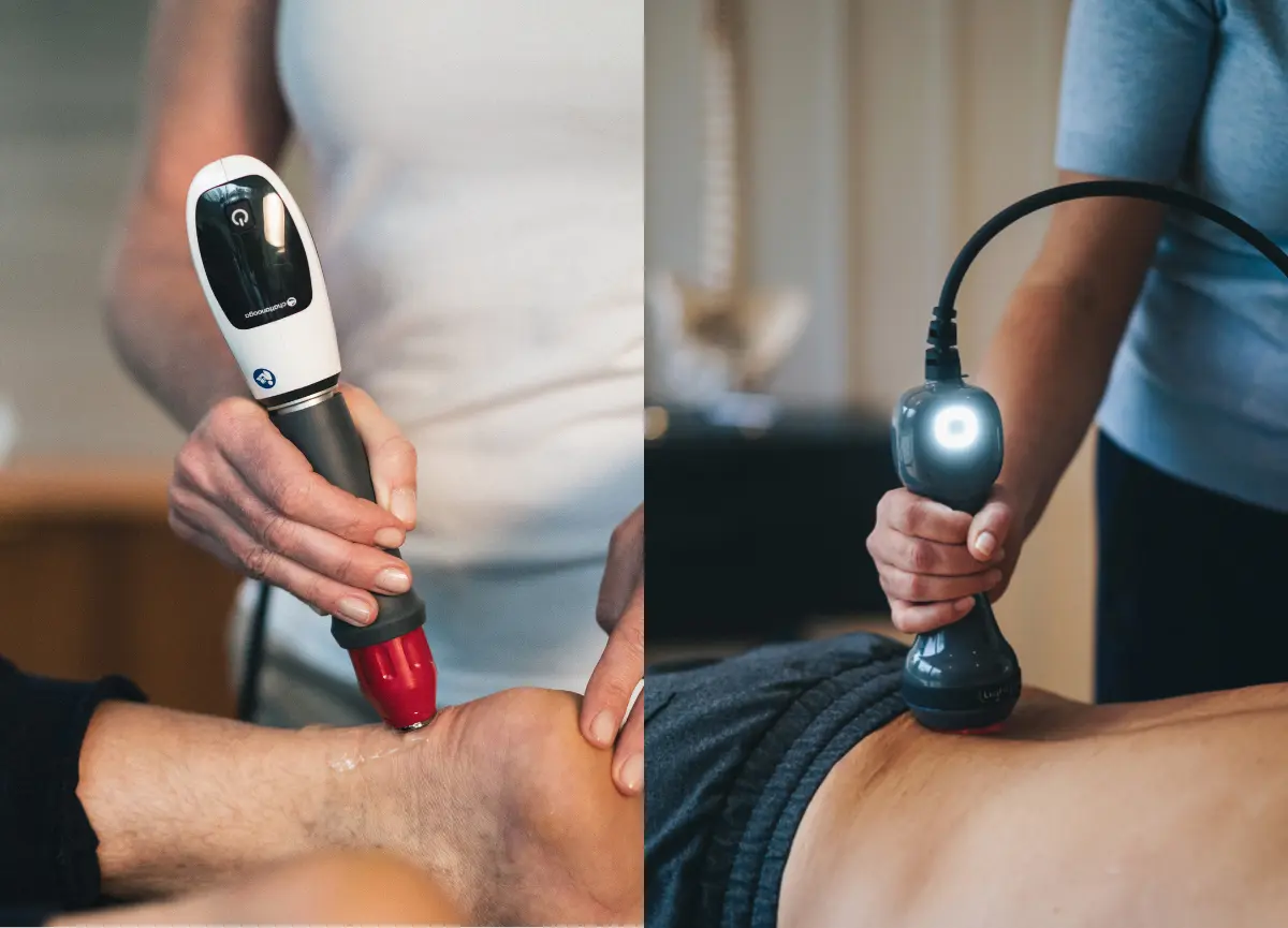 Aplicación de laserterapia y ondas de choque en fisioterapia