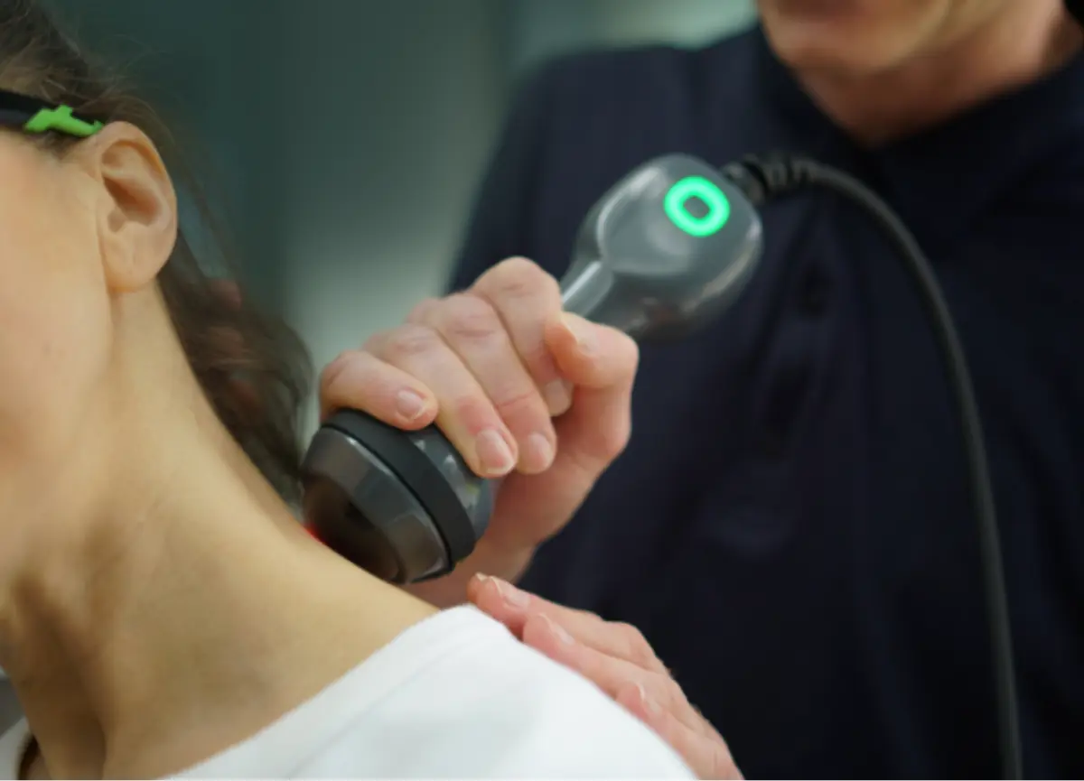 Lightforce treatment on a woman's neck