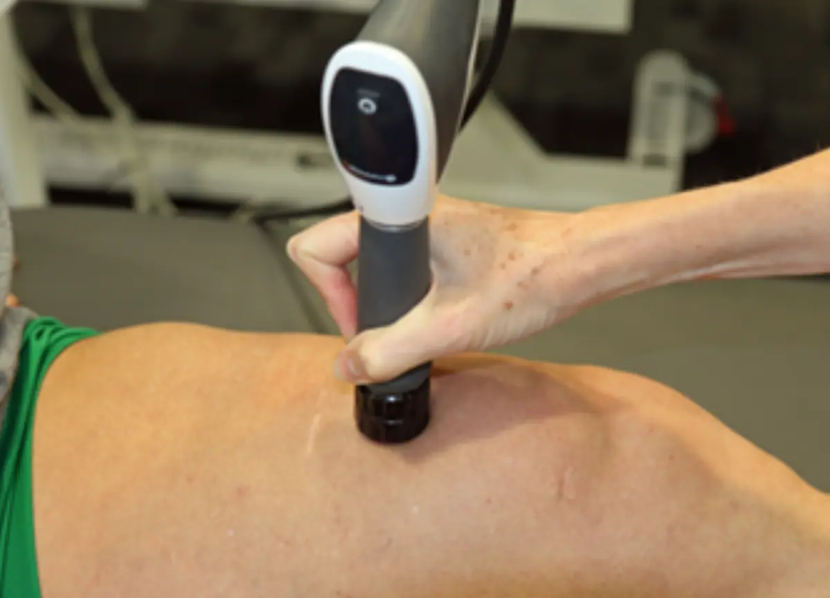 Shockwave therapy and muscle stimulation for ACL rehabilitation