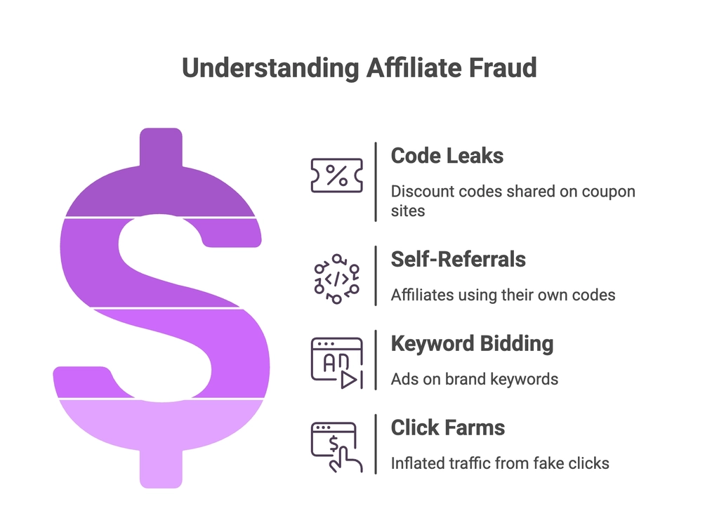 Understanding affiliate fraud with purple dollar sign