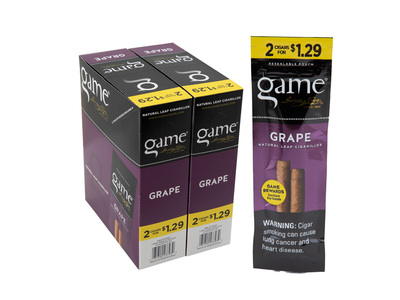 Game Grape 2 For $1.29 Cigarillos Pre-Priced Upright 