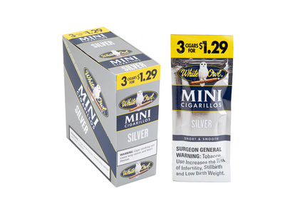 White Owl Mini Cigarillos 3 For $1.29 Upright Silver 