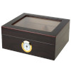Capri Glasstop Humidor, Tempered Glass Top, Mahogany 