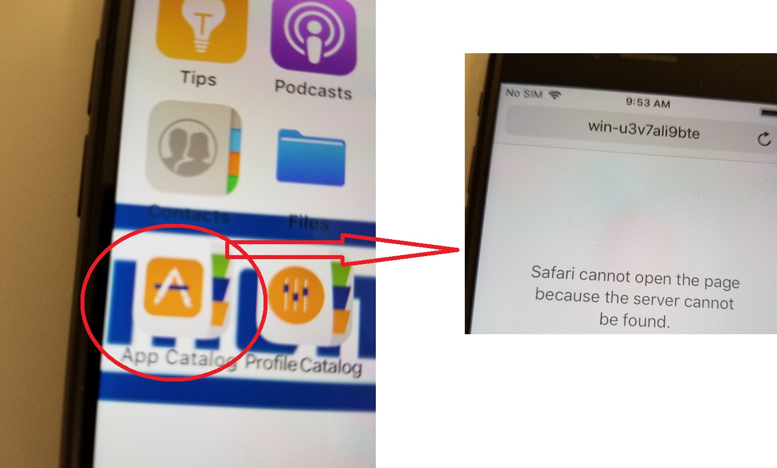 iPhone 8 App Catalog page cannot be loaded