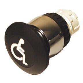 SWITCH, H/CAP BUTTON BLK W/SYM