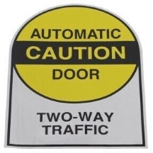 DECAL, 6in CAUTION AUTO DOOR