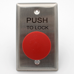 MUSH P/BUTTON, RED, N/O, S/G S/S F/P, inPTLin LASERED